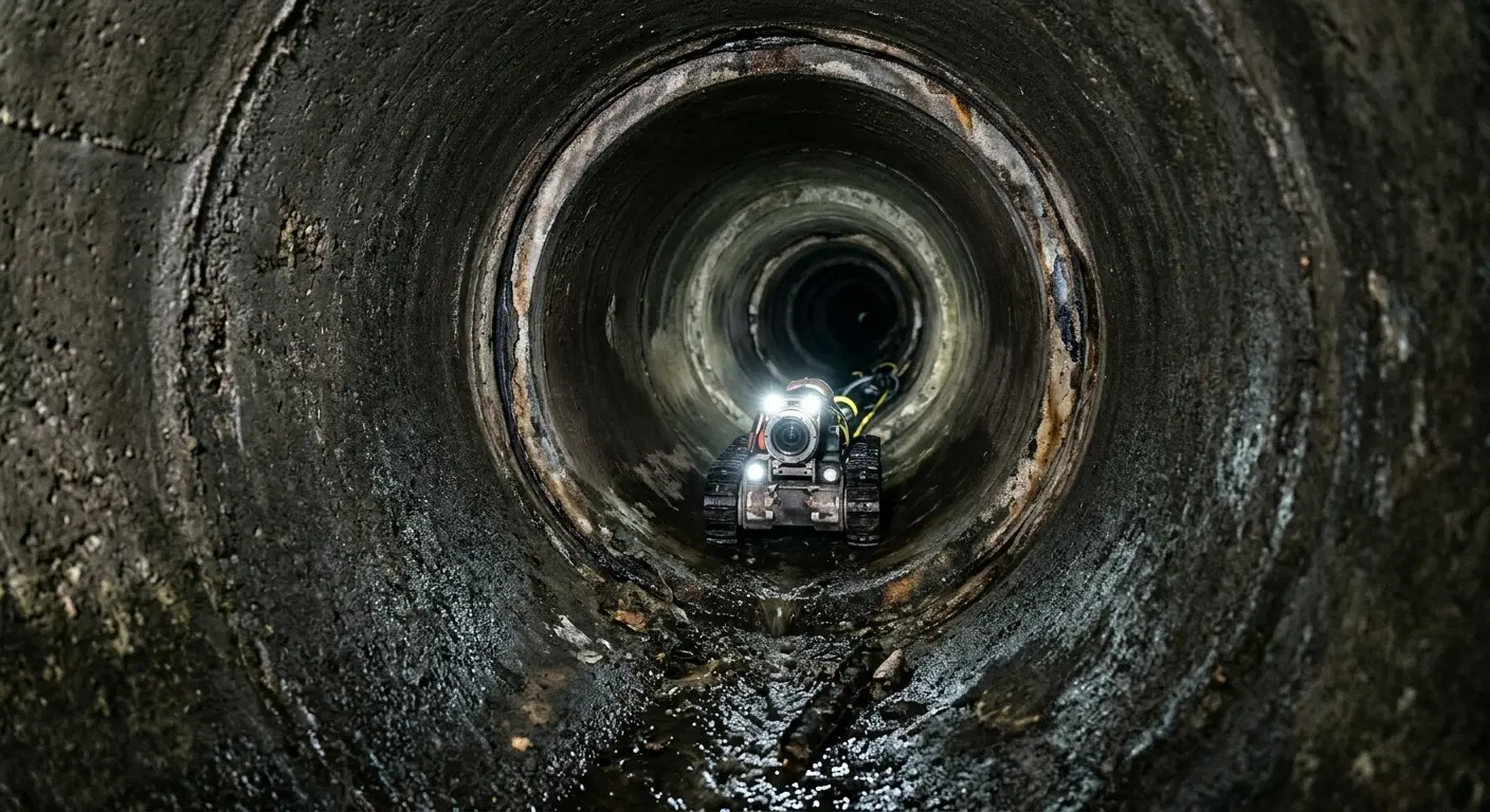 Robotic sewer camera inspecting pipe interior for Sewer Line Repair in La Crosse